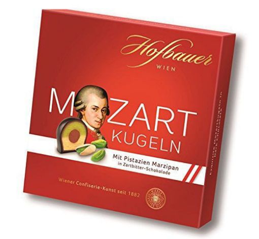 Picture of Hofbauer Mozartkugeln in Zartbitterschokolade - Mozart Kugeln in Dark Chocolate 100g
