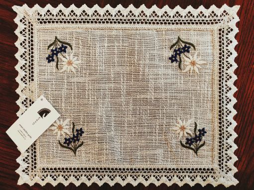 Picture of Eugen Übelhör Almrausch Platzset Grau & Dunkel Blau - Floral Placemats (Set of 2)