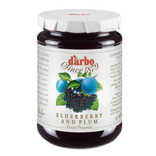 Picture of D'Arbo Elderberry & Plum Jam 450g BB Apr 2025